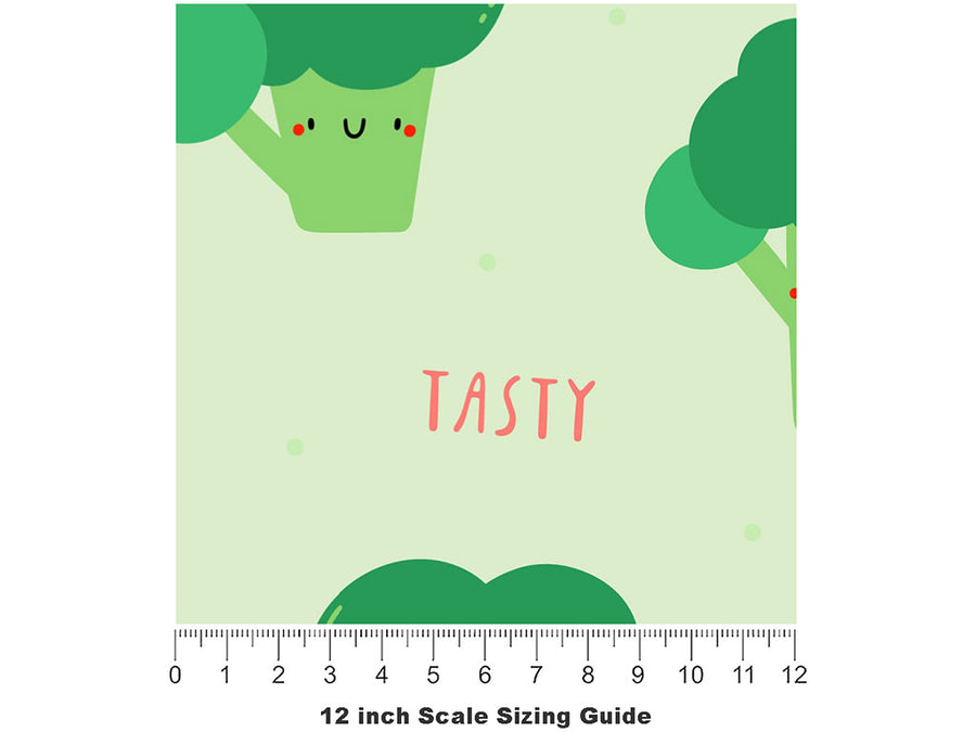 Sweet Greens Vegetable Vinyl Film Pattern Size 12 inch Scale~Rwraps Sweet Greens Vegetable Sizing Chart~2