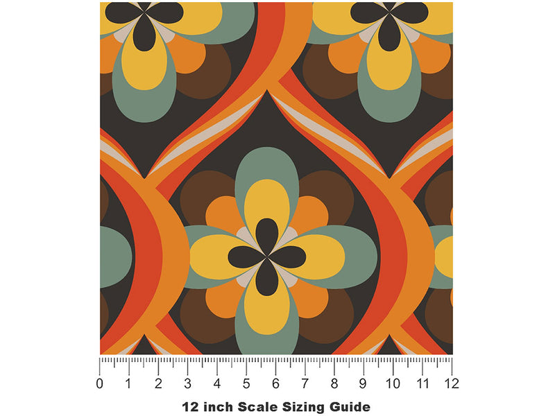 Sweet Groove Retro Vinyl Film Pattern Size 12 inch Scale~Rwraps Sweet Groove Retro Sizing Chart~2