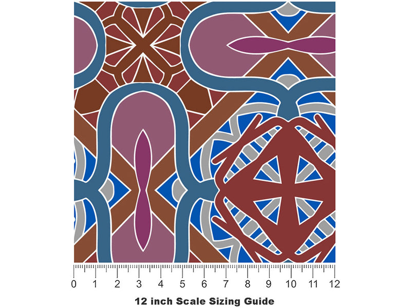 Sweet Sangria Mosaic Vinyl Film Pattern Size 12 inch Scale~Rwraps Sweet Sangria Mosaic Sizing Chart~2