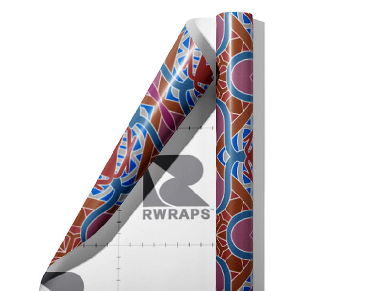 Sweet Sangria Mosaic Wrap Film Sheets~Rwraps Series 914 Sweet Sangria Mosaic Scrolled Sheet~3