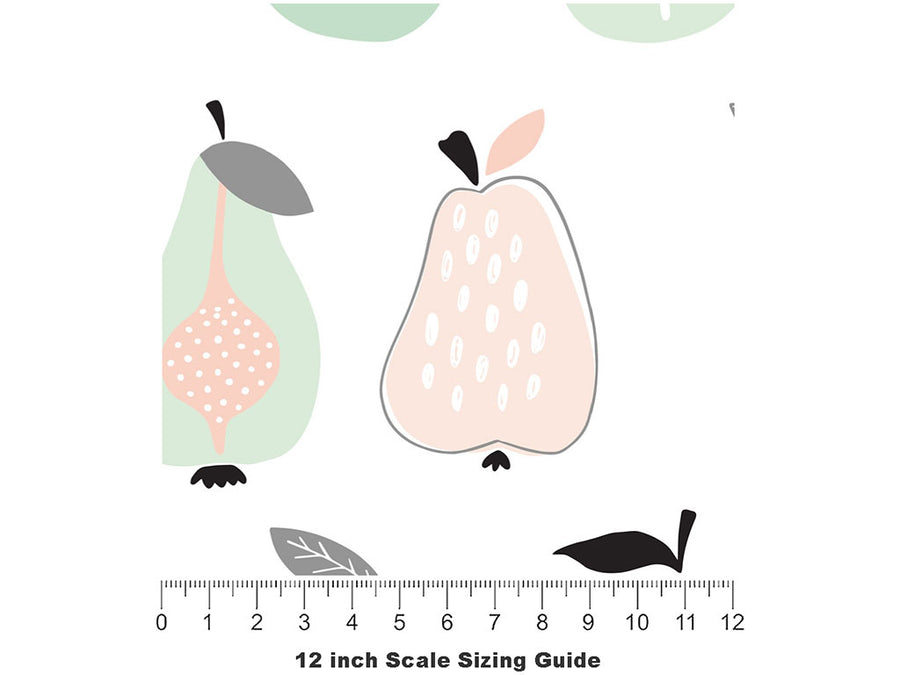 Sweet Selections Fruit Vinyl Film Pattern Size 12 inch Scale~Rwraps Sweet Selections Fruit Sizing Chart~2