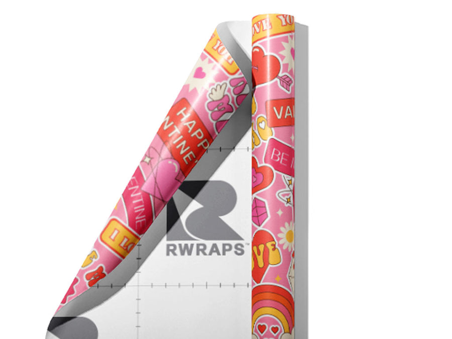 Sweet Valentine Sticker Bomb Wrap Film Sheets~Rwraps Series 914 Sweet Valentine Sticker Bomb Scrolled Sheet~4