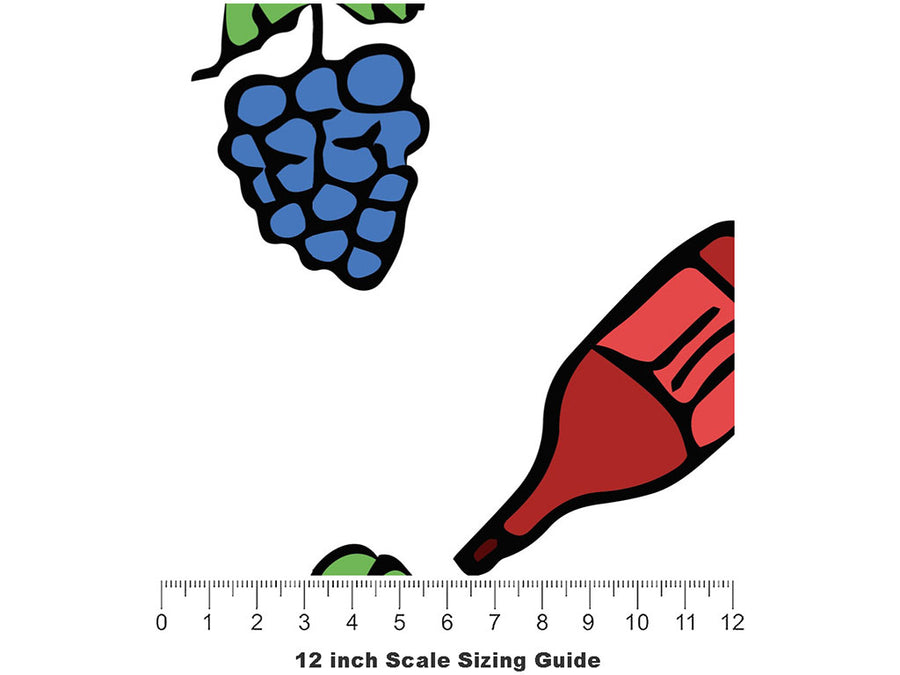 Sweet White Alcohol Vinyl Film Pattern Size 12 inch Scale~Rwraps Sweet White Alcohol Sizing Chart~2