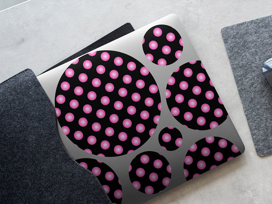 sweetheart pink polka dot DIY Laptop Stickers