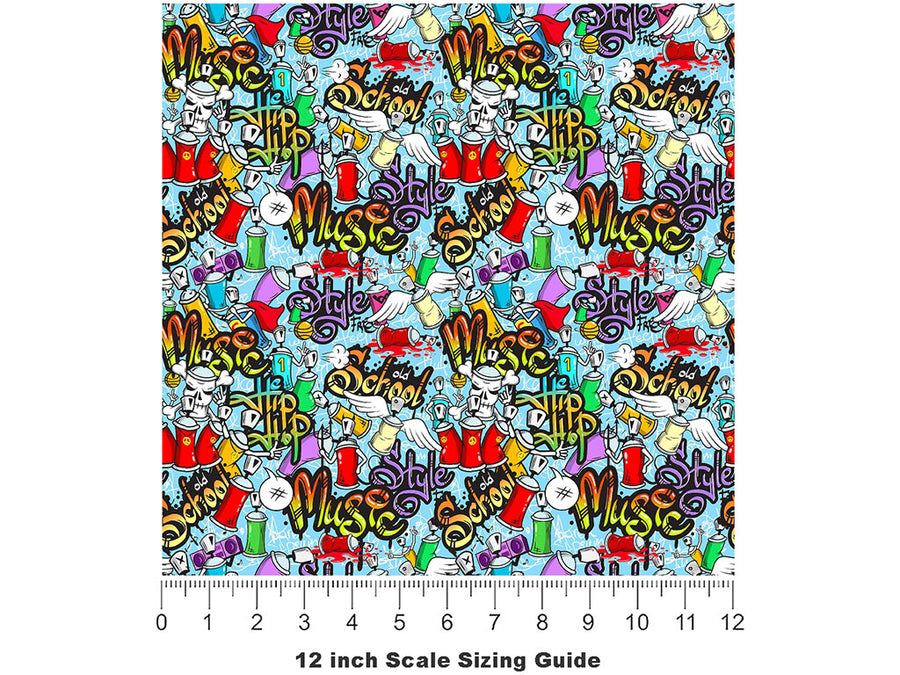 Swift Punition Graffiti Vinyl Film Pattern Size 12 inch Scale~Rwraps Swift Punition Graffiti Sizing Chart~2