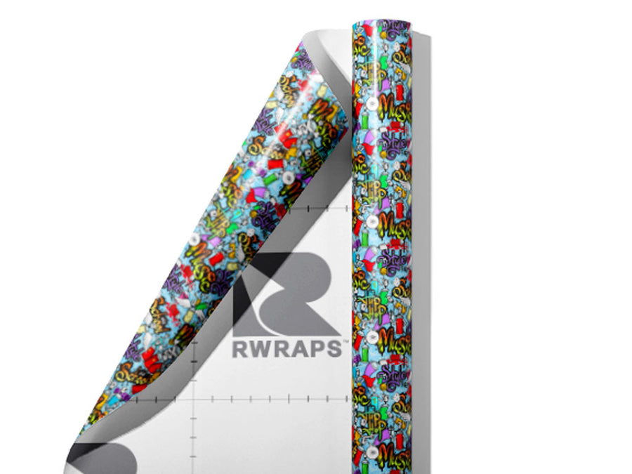 Swift Punition Graffiti Wrap Film Sheets~Rwraps Series 914 Swift Punition Graffiti Scrolled Sheet~3