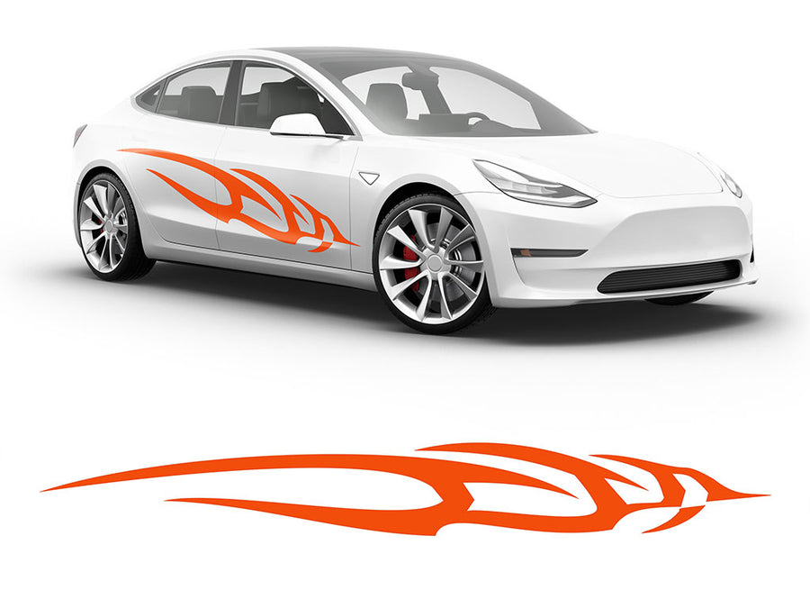 3M Bright Orange Swoosh Body Graphic~Full Side Auto Decal Kit~0