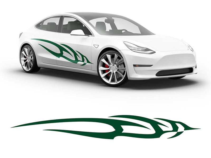 3M Dark Green Swoosh Body Graphic~Full Side Auto Decal Kit~0