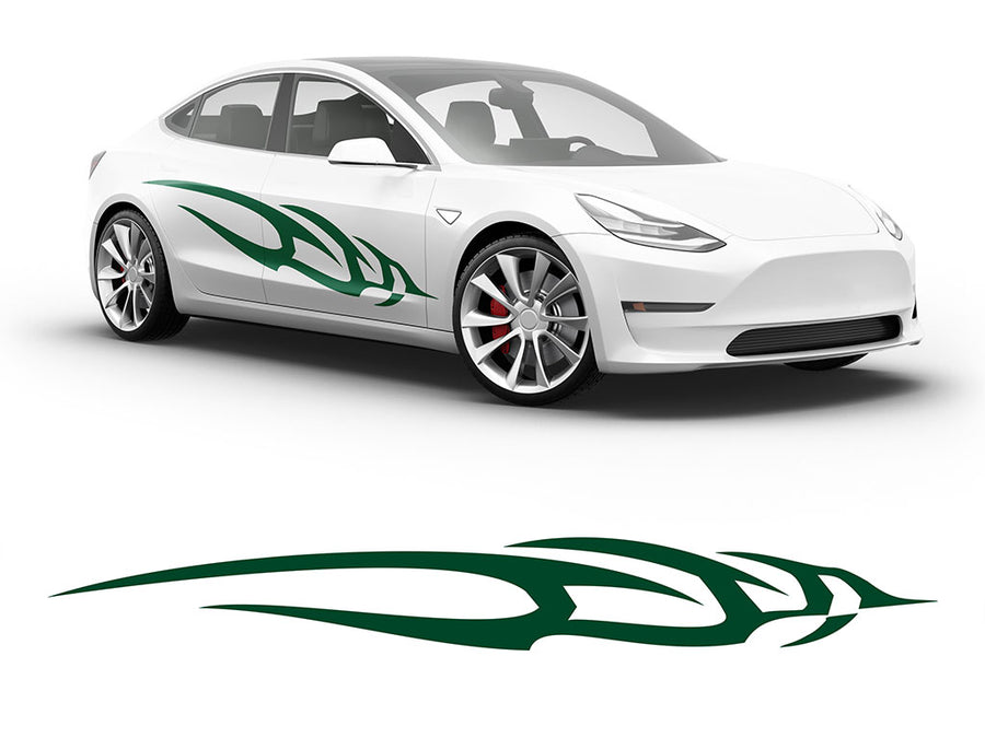 3M Dark Green Swoosh Body Graphic~Full Side Auto Decal Kit~0