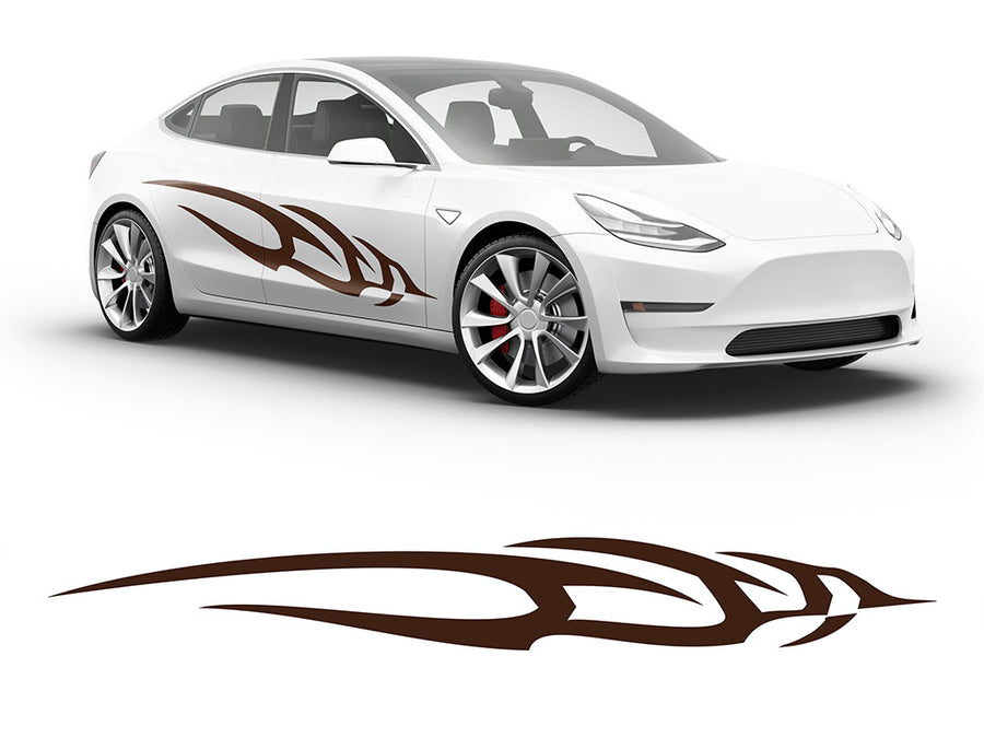 3M Brown Swoosh Body Graphic~Full Side Auto Decal Kit~0