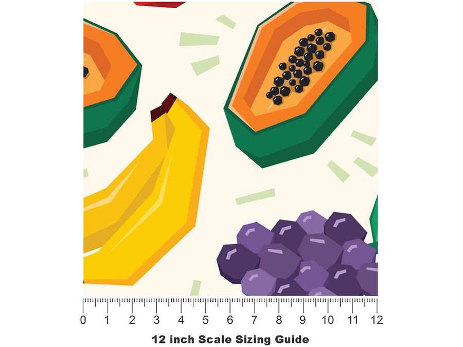 Table Fruits Fruit Vinyl Film Pattern Size 12 inch Scale~Rwraps Table Fruits Fruit Sizing Chart~2