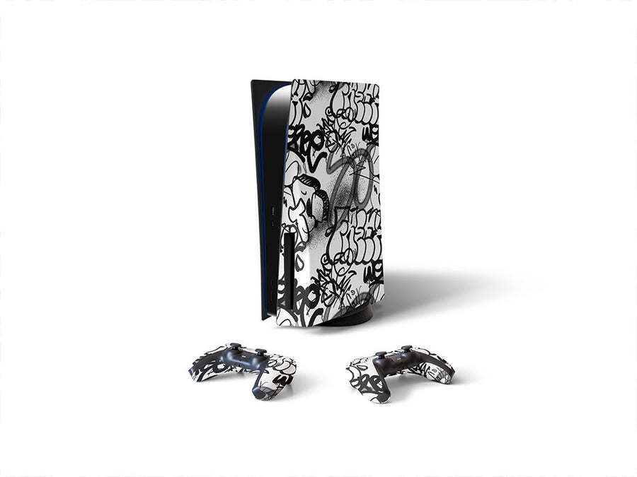 tag out graffiti Sony PS5 DIY Skin