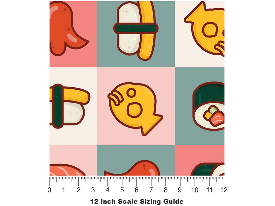 Tamago Time Food Vinyl Film Pattern Size 12 inch Scale~Rwraps Tamago Time Food Sizing Chart~2