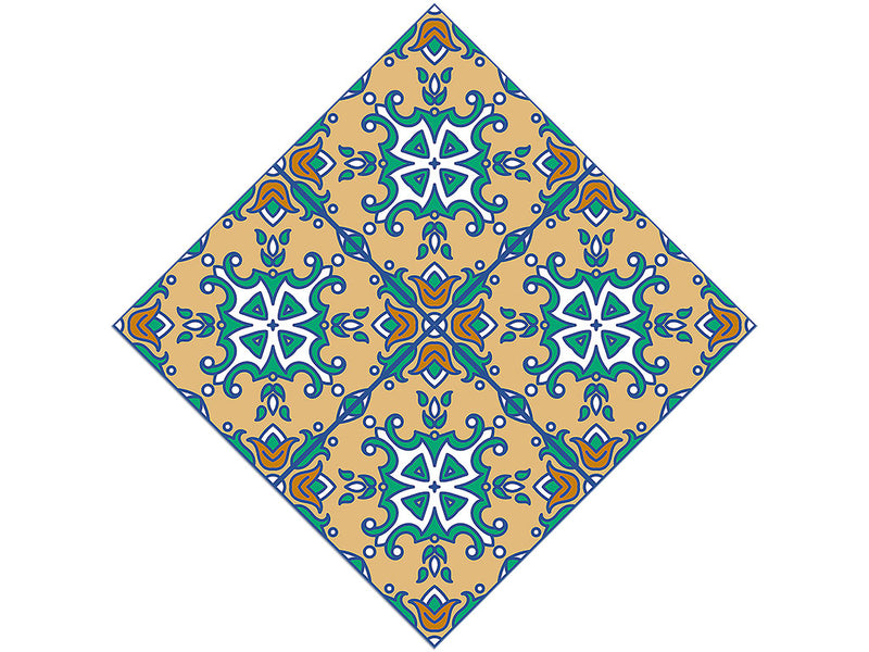 Tan Compass Tile Vinyl Wrap Pattern