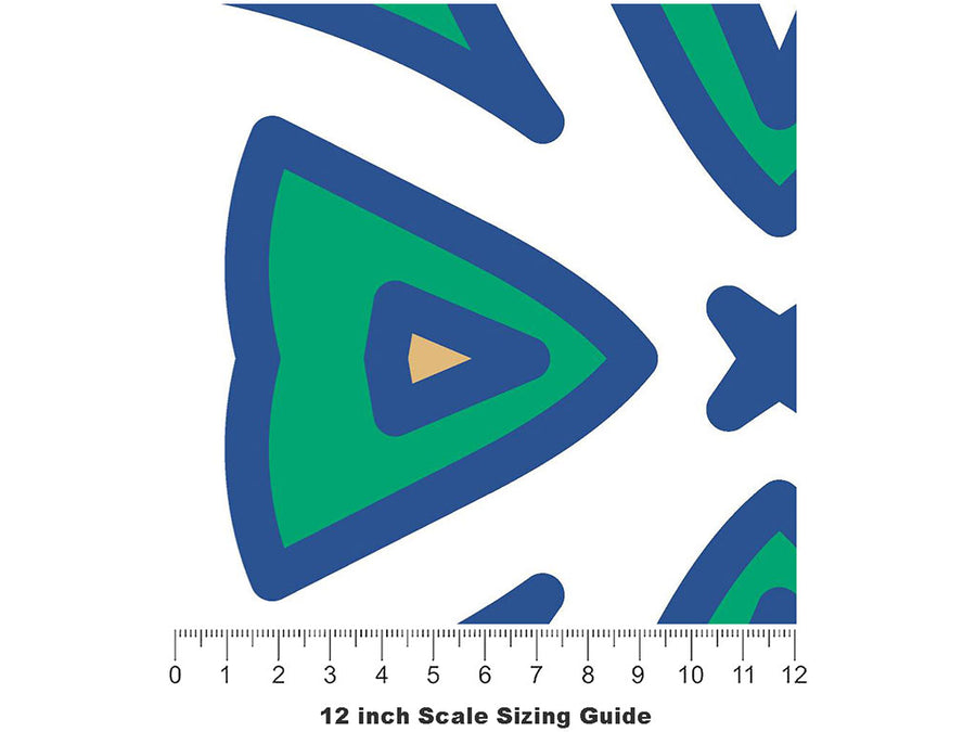 Tan Compass Tile Vinyl Film Pattern Size 12 inch Scale~Rwraps Tan Compass Tile Sizing Chart~3