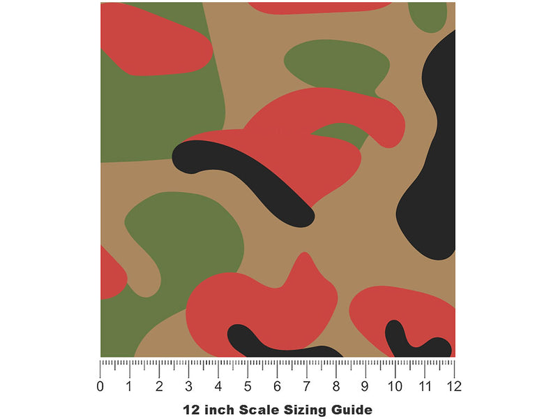 Tart Green Camouflage Vinyl Film Pattern Size 12 inch Scale~Rwraps Tart Green Camouflage Sizing Chart~3