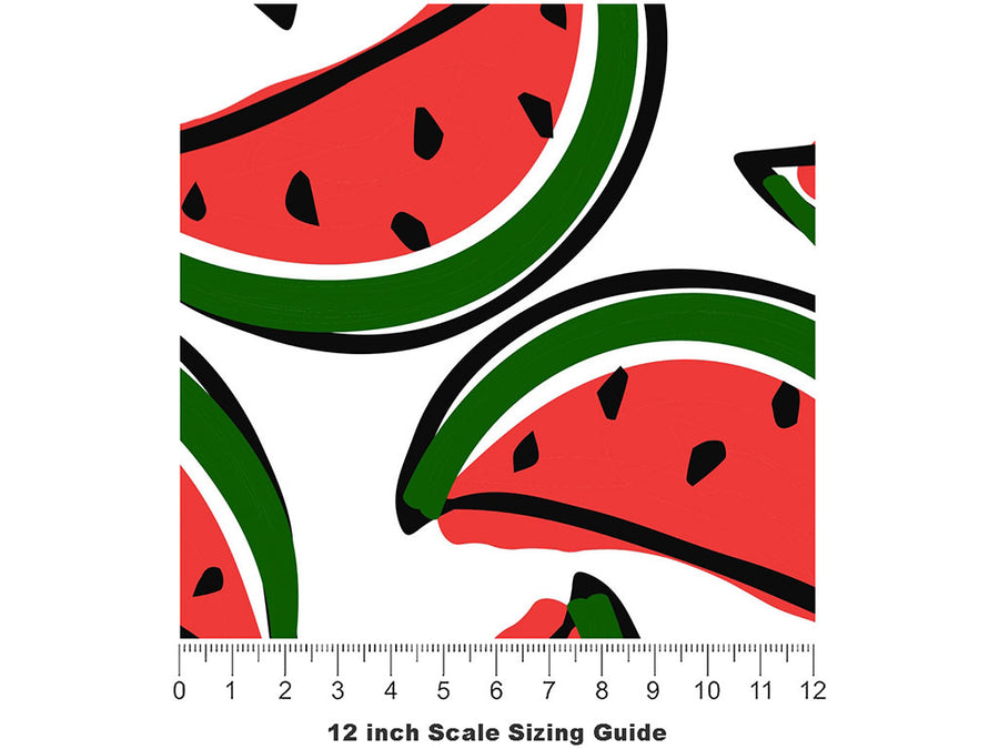 Tasty Cartoon Fruit Vinyl Film Pattern Size 12 inch Scale~Rwraps Tasty Cartoon Fruit Sizing Chart~2