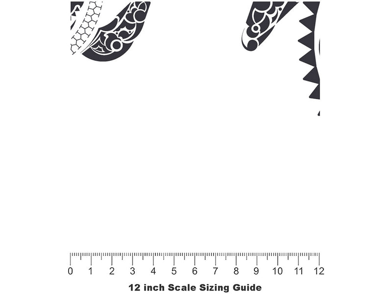 Tattooed Shells Marine Life Vinyl Film Pattern Size 12 inch Scale~Rwraps Tattooed Shells Marine Life Sizing Chart~2