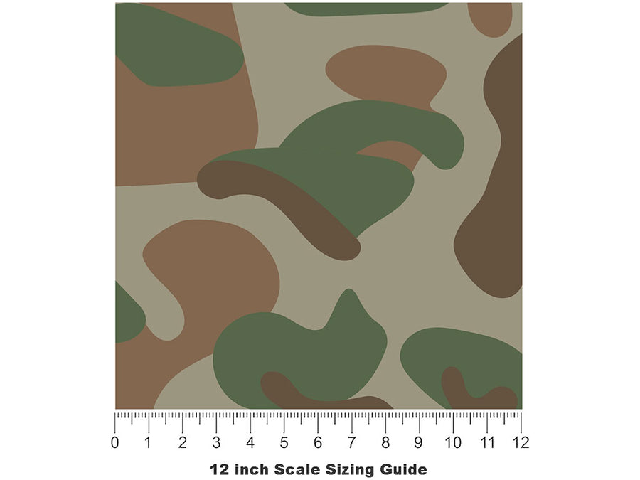 Taupe Flecktarn Camouflage Vinyl Film Pattern Size 12 inch Scale~Rwraps Taupe Flecktarn Camouflage Sizing Chart~3
