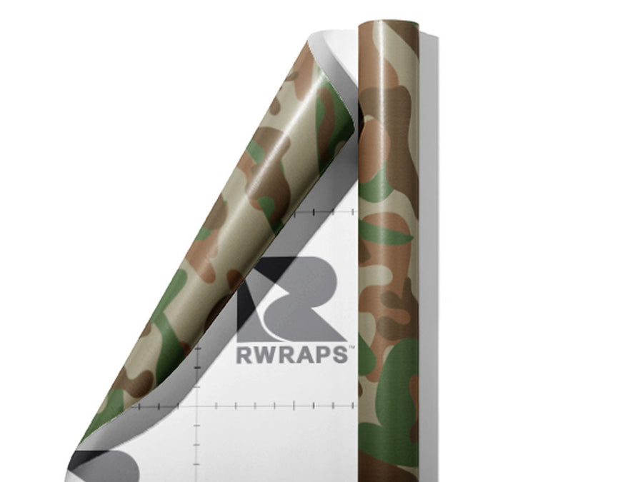Taupe Flecktarn Camouflage Wrap Film Sheets~Rwraps Series 914 Taupe Flecktarn Camouflage Scrolled Sheet~3