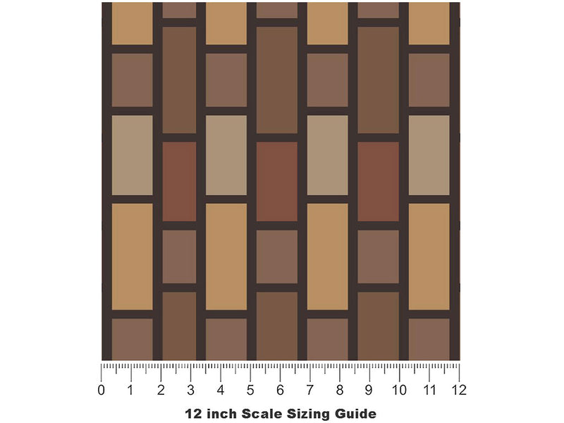 Taupe Brick Vinyl Film Pattern Size 12 inch Scale~Rwraps Taupe Brick Sizing Chart~3