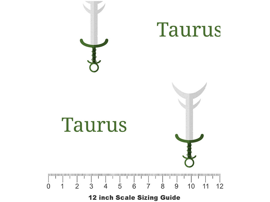 Taurus Swords Astrology Vinyl Film Pattern Size 12 inch Scale~Rwraps Taurus Swords Astrology Sizing Chart~2