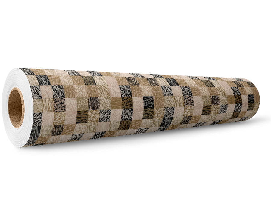 Tawny Strings Mosaic Wrap Film Wholesale Roll~Rwraps Series 914 Digitally Printed Vinyl Roll~5