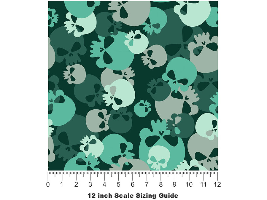 Teal Calvaria Halloween Vinyl Film Pattern Size 12 inch Scale~Rwraps Teal Calvaria Halloween Sizing Chart~2