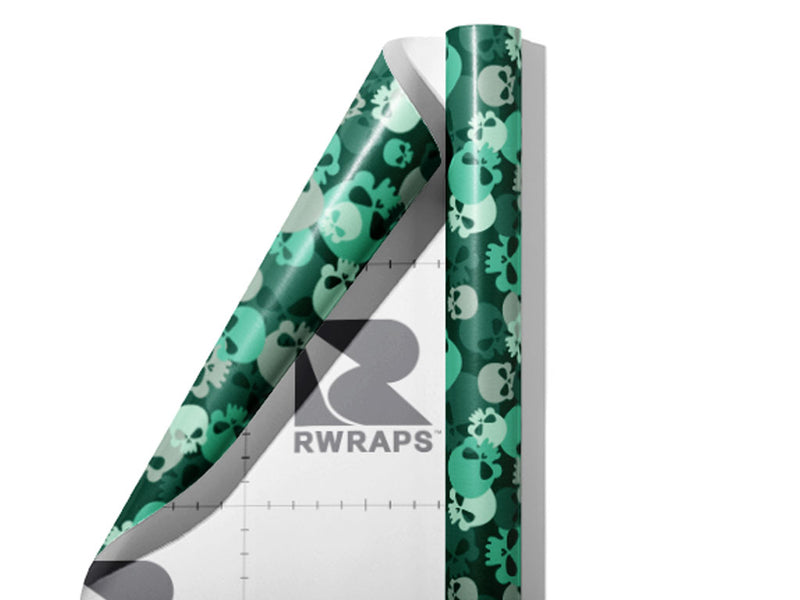 Teal Calvaria Halloween Wrap Film Sheets~Rwraps Series 914 Teal Calvaria Halloween Scrolled Sheet~3
