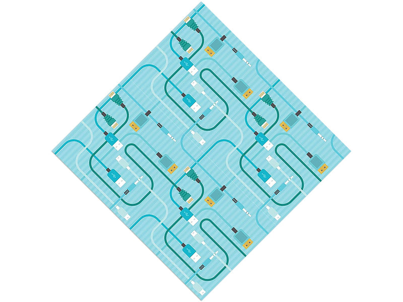 Teal Cords Technology Vinyl Wrap Pattern