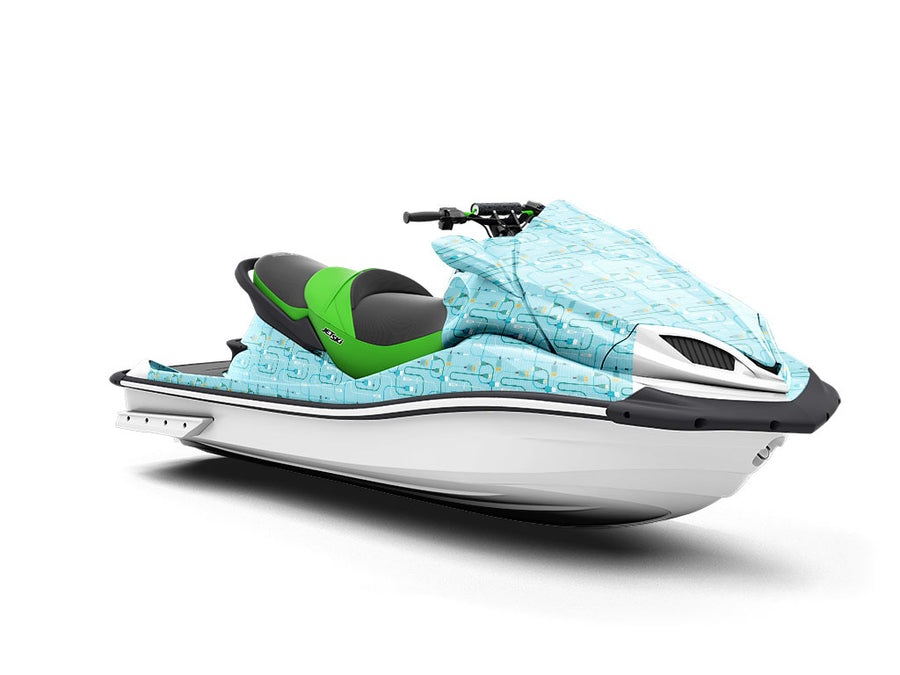 Teal Cords Technology Jet Ski Vinyl Customized Wrap