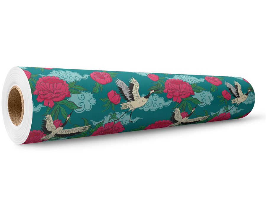 Teal Flight Birds Wrap Film Wholesale Roll~Rwraps Series 914 Digitally Printed Vinyl Roll~5