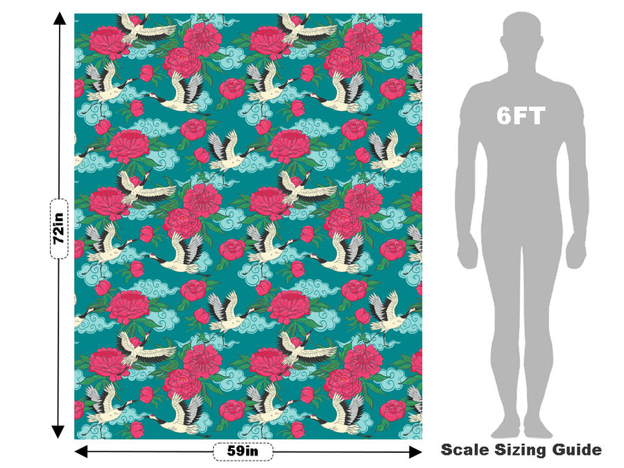 Teal Flight Birds Vehicle Wrap Scale~Rwraps Series 914 Teal Flight Birds Measurements~1