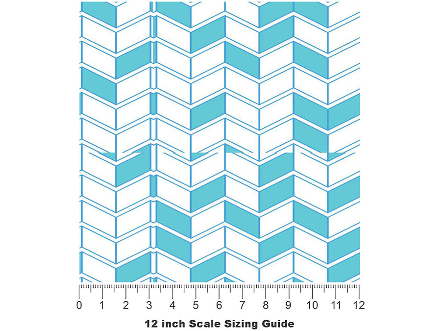 Teal Brick Vinyl Film Pattern Size 12 inch Scale~Rwraps Teal Brick Sizing Chart~3