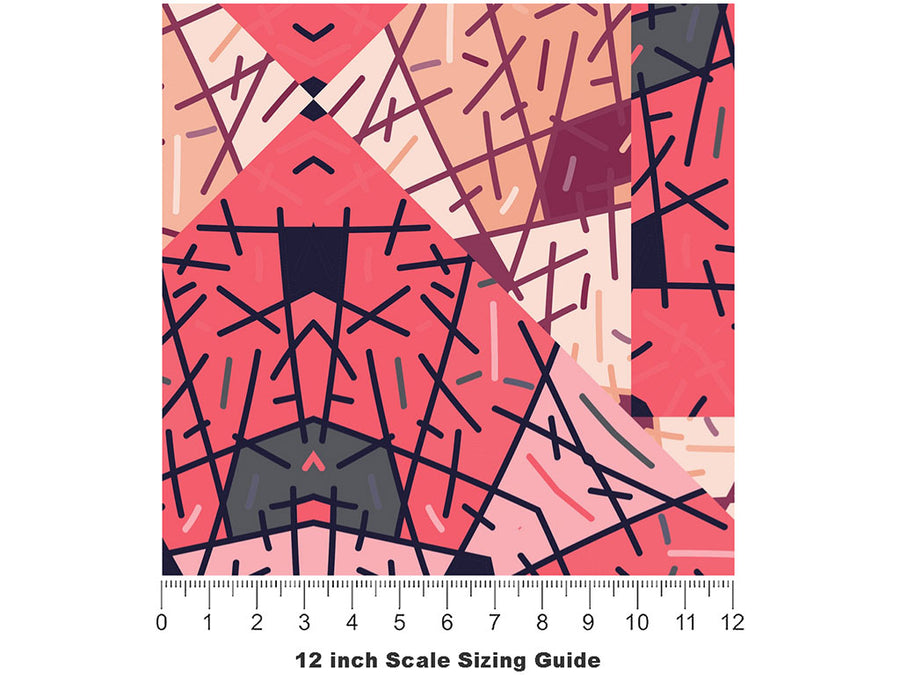 Teenage Temper Art Deco Vinyl Film Pattern Size 12 inch Scale~Rwraps Teenage Temper Art Deco Sizing Chart~2