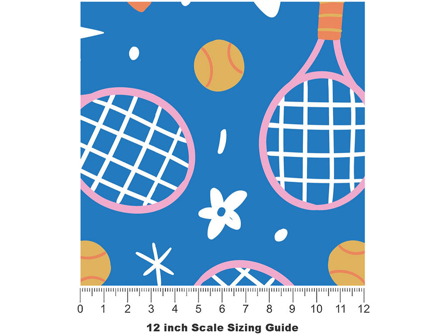 Tennis Fun Sport Vinyl Film Pattern Size 12 inch Scale~Rwraps Tennis Fun Sport Sizing Chart~2