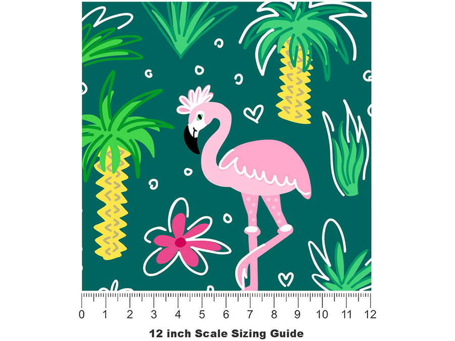 Tepid Tropics Birds Vinyl Film Pattern Size 12 inch Scale~Rwraps Tepid Tropics Birds Sizing Chart~2