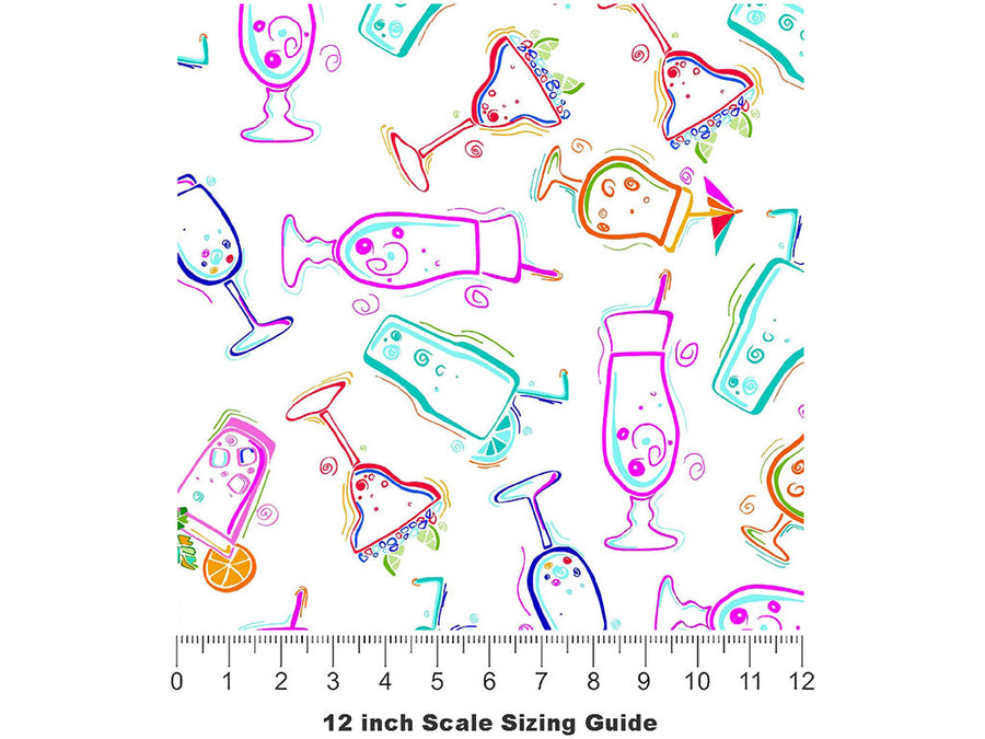 Tequila Blanco Alcohol Vinyl Film Pattern Size 12 inch Scale~Rwraps Tequila Blanco Alcohol Sizing Chart~2