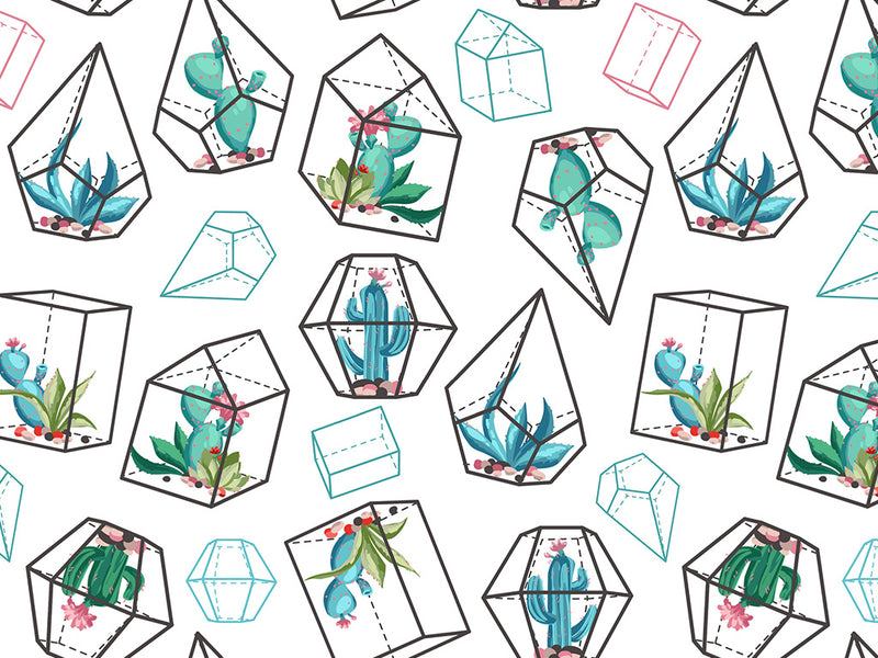 Terrarium Living Cacti Vinyl Wrap Pattern~Rwraps Series 914 Digitally Printed Vinyl Wrap~0