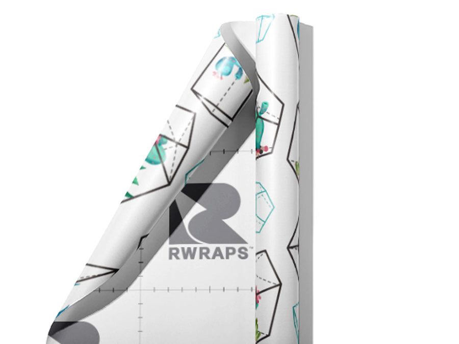 Terrarium Living Cacti Wrap Film Sheets~Rwraps Series 914 Terrarium Living Cacti Scrolled Sheet~3