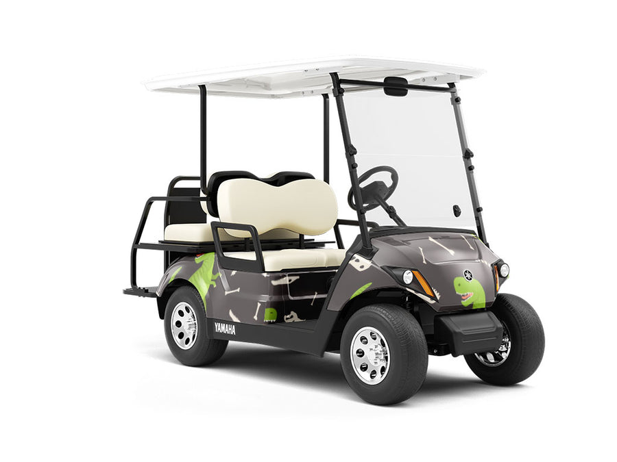 Terrible Tyrannosaurs Dinosaur Wrapped Golf Cart