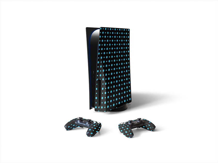 terrific teal polka dot Sony PS5 DIY Skin
