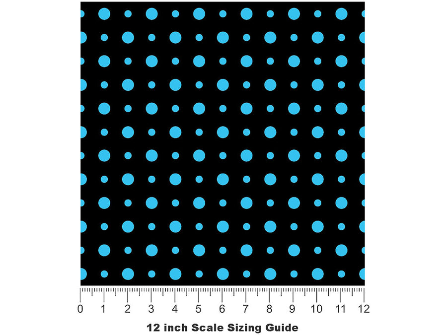 Terrific Teal Polka Dot Vinyl Film Pattern Size 12 inch Scale~Rwraps Terrific Teal Polka Dot Sizing Chart~2