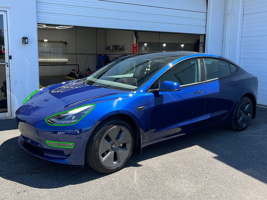 tesla model 3 2017-2023 Headlight Protection Installation Location