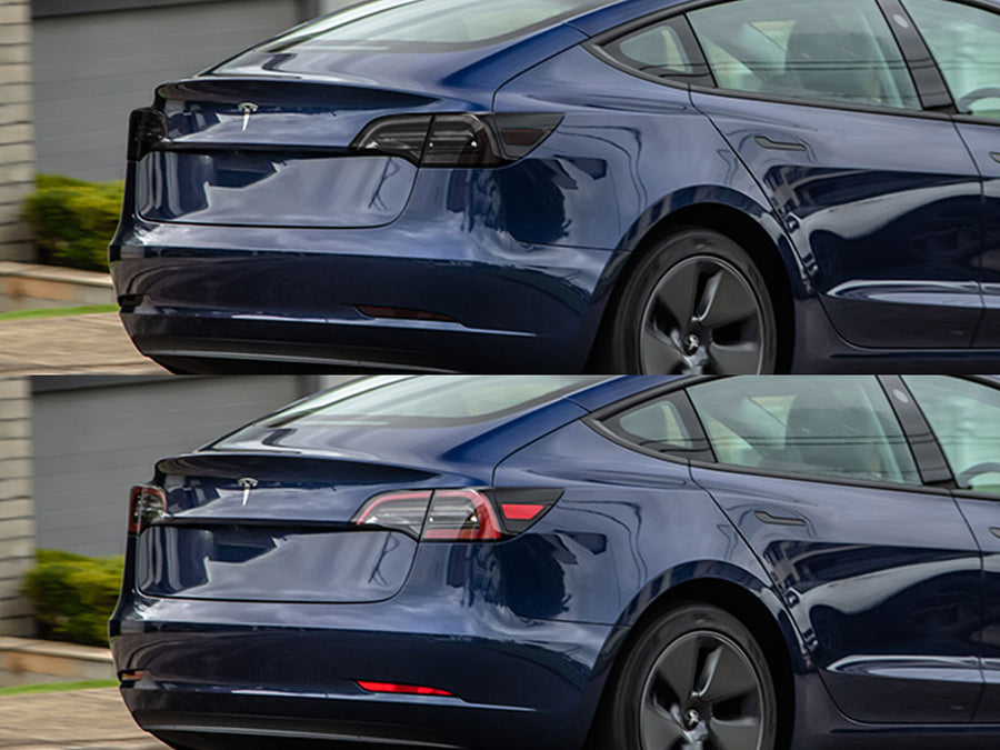 model 3 Before and After Smoked Taillights