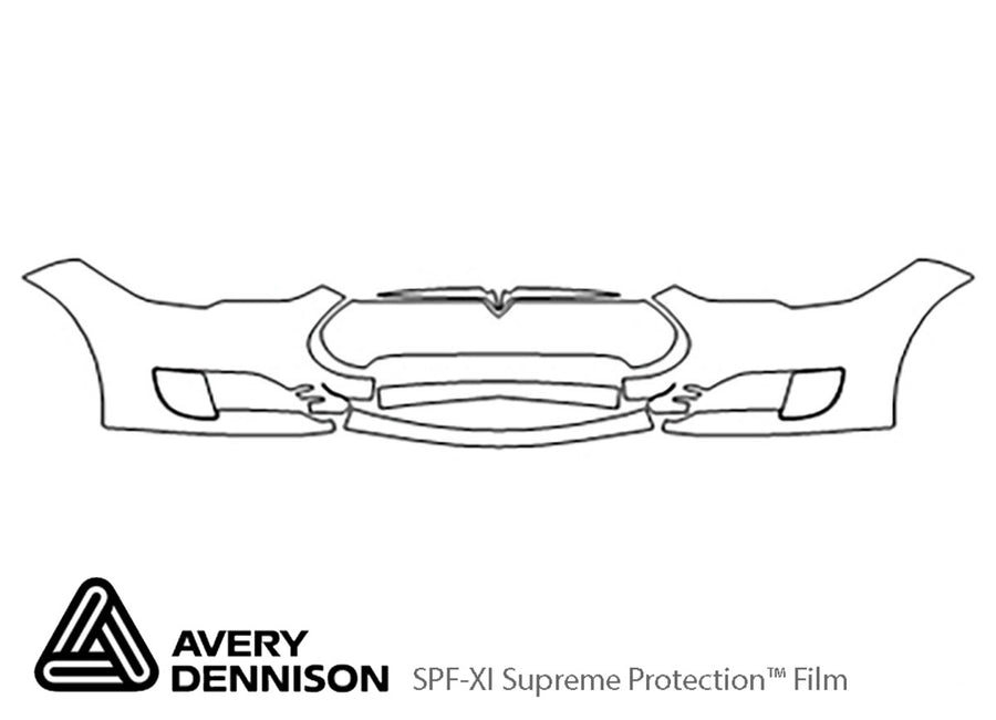 model s Avery Dennison Clear Bra Bumper Precut PPF Diagram