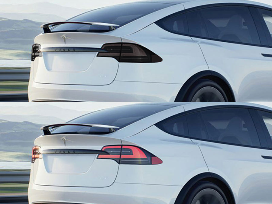 model x Before and After Smoked Taillights