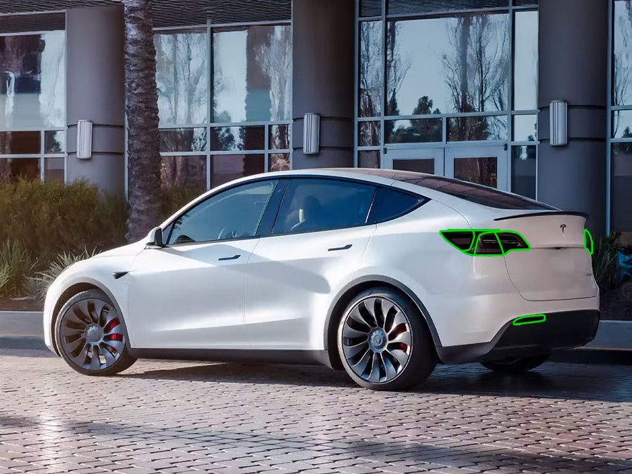model y Tail Light Tint Installation Points