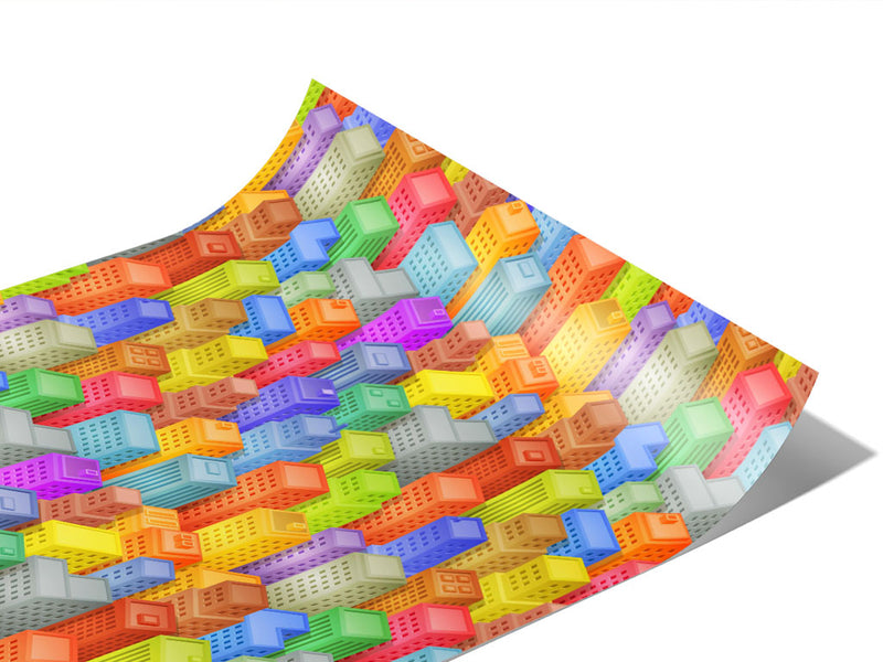 Tetris Towers Cityscape Vinyl Wraps~Rwraps Series 914 Digitally Printed Vinyl Wrap~1