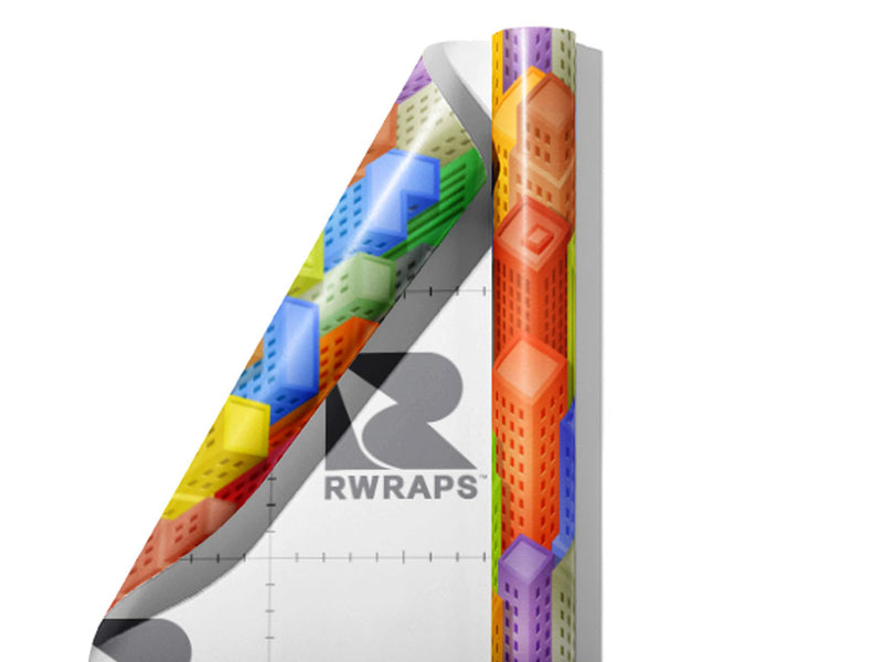 Tetris Towers Cityscape Wrap Film Sheets~Rwraps Series 914 Tetris Towers Cityscape Scrolled Sheet~4